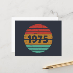 Born in 1975 vintage 50th birthday gift holiday postcard