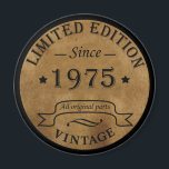 Born in 1975 vintage 50th birthday gift magnet<br><div class="desc">Make your birthday special with this unique design. Add a touch of sophisticated elegance to your birthday celebration with our exquisite, one-of-a-kind designs. These graphics bring sophistication and originality to any product, creating a memorable and stylish gift. They are perfect for those who appreciate a touch of timeless glamour on...</div>