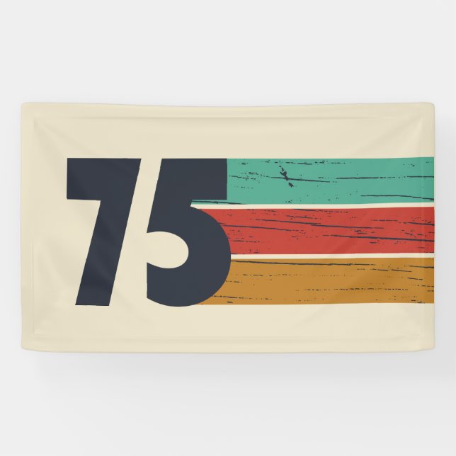 Born in 1975 vintage 50th birthday party banner (Horizontal)