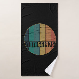 Born in 1975 vintage birthday gift bath towel