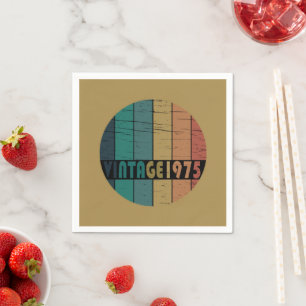 born in 1975 vintage birthday party napkin