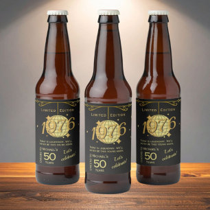 Born in 1976 50th birthday party beer Label Set