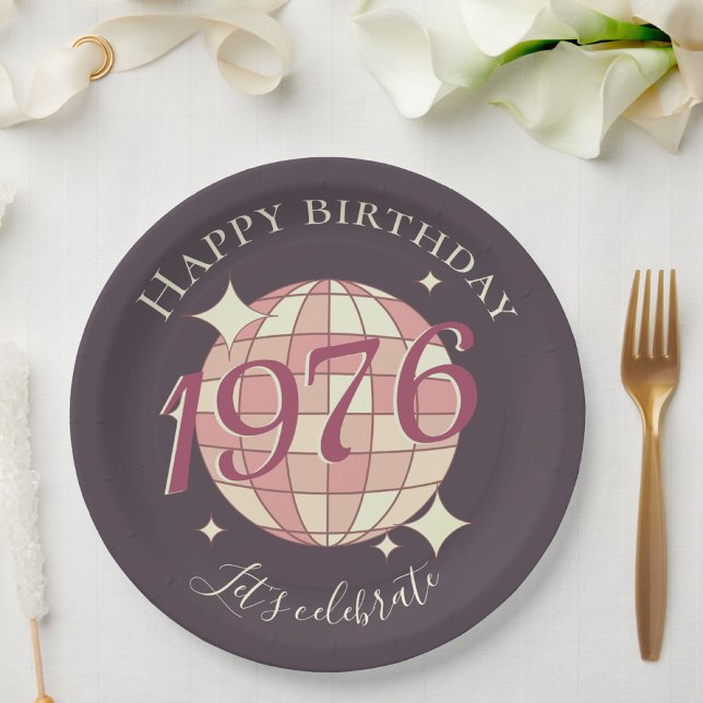 Born in 1976 50th birthday party decor Paper Plate (Creator Uploaded)