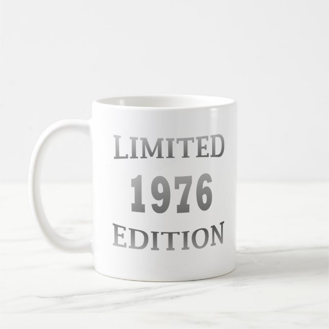 born in 1976 birthday limited edition coffee mug (Left)