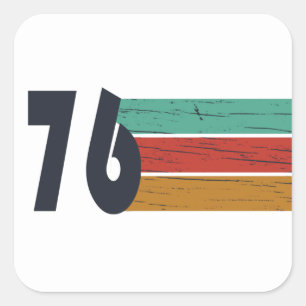 Born in 1976 vintage 50th birthday party square sticker