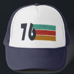 Born in 1976 vintage 50th birthday party trucker hat<br><div class="desc">Add some originality to your wardrobe with this vintage sunset birthday graphic design featuring an awesome typography font. It's a great gift idea for men,  women,  husbands,  wives,  grandmothers,  and grandfathers who will love this unique artwork. The perfect funny holiday present for a happy birthday party.</div>