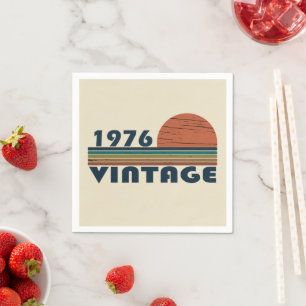 Born in 1976 vintage birthday party napkin