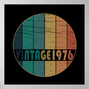 Born in 1976 vintage birthday poster