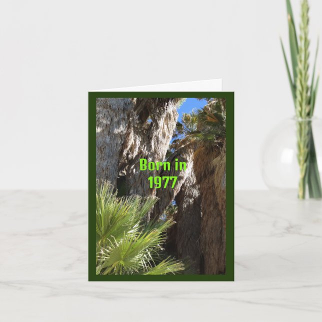 Born in 1977 Birthday Fun Facts Card (Front)