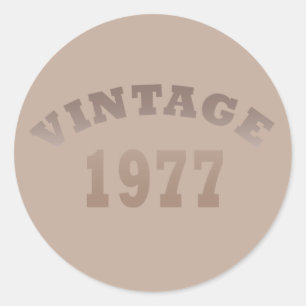 Born in 1977 elegant modern vintage birthday party classic round sticker