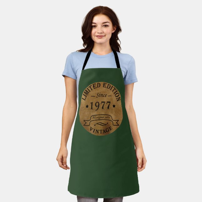 Born in 1977 vintage birthday apron (Worn)