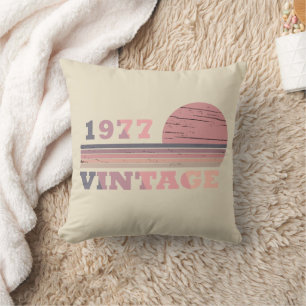 born in 1977 vintage birthday gift cushion