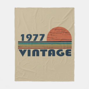 Born in 1977 vintage birthday gift fleece blanket