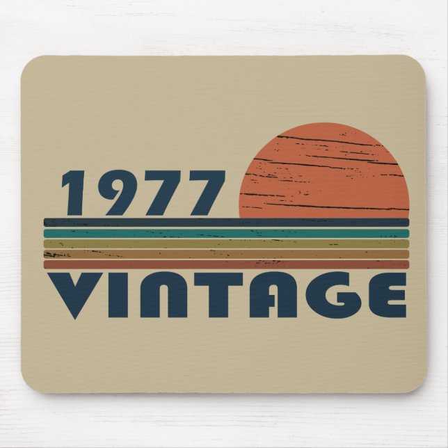 Born in 1977 vintage birthday gift mouse pad (Front)