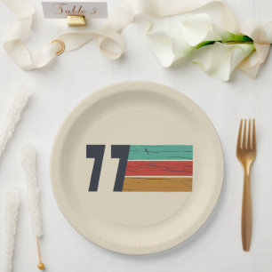 Born in 1977 vintage birthday gift paper plate