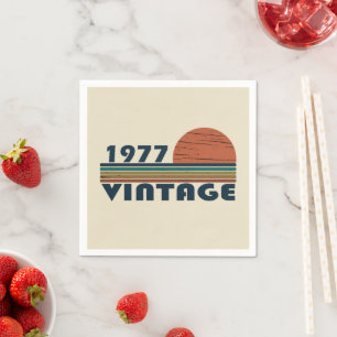 Born in 1977 vintage birthday party napkin