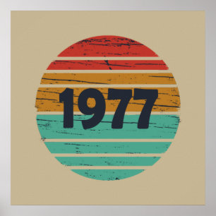 Born in 1977 vintage birthday poster