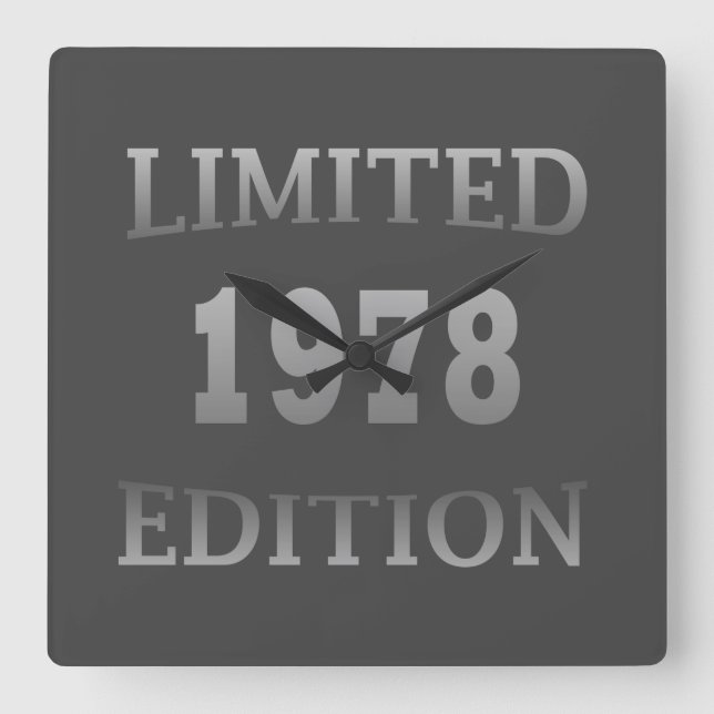Born in 1978 birthday gift square wall clock (Front)