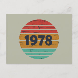 Born in 1978 vintage birthday gift holiday postcard