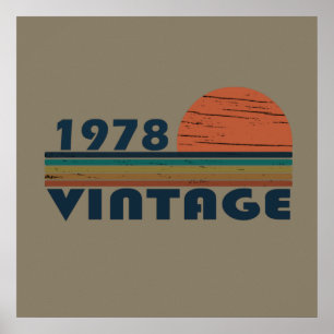 Born in 1978 vintage birthday gift poster