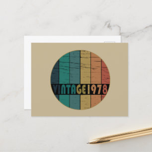 Born in 1978 vintage birthday holiday postcard