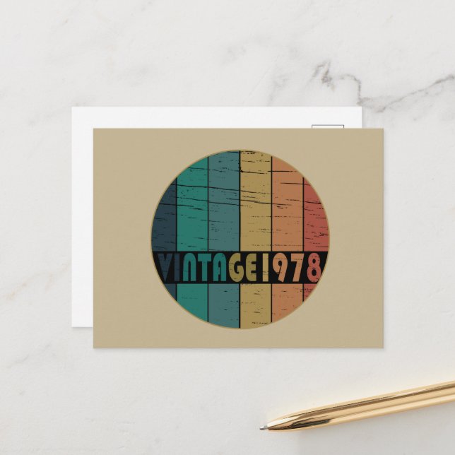 Born in 1978 vintage birthday holiday postcard (Front/Back In Situ)
