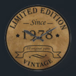 Born in 1978 vintage birthday large clock<br><div class="desc">You can add some originality to your wardrobe with this limited edition original elegant rustic vintage retro-looking birthday design with awesome typography font lettering, it is a great gift idea for men, women, husband, wife girlfriend, and a boyfriend who will love this one-of-a-kind artwork. The best and most fun holiday...</div>