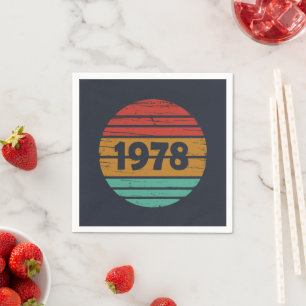 Born in 1978 vintage birthday  napkin