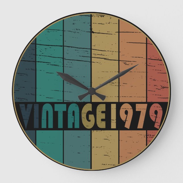 born in 1979 vintage birthday large clock (Front)