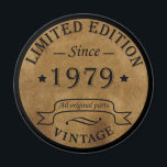 Born in 1979 vintage birthday magnet<br><div class="desc">You can add some originality to your wardrobe collection with this vintage retro rustic graphic design with awesome typography font lettering, a great gift for men, women, husbands, wives, girlfriend, and a boyfriend who will love this one-of-a-kind artwork. The best and most fun holiday present for your happy birthday party....</div>