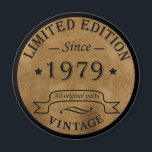 Born in 1979 vintage birthday magnet<br><div class="desc">You can add some originality to your wardrobe collection with this vintage retro rustic graphic design with awesome typography font lettering, a great gift for men, women, husbands, wives, girlfriend, and a boyfriend who will love this one-of-a-kind artwork. The best and most fun holiday present for your happy birthday party....</div>