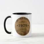 Born in 1979 vintage birthday mug<br><div class="desc">You can add some originality to your wardrobe collection with this vintage retro rustic graphic design with awesome typography font lettering, a great gift for men, women, husbands, wives, girlfriend, and a boyfriend who will love this one-of-a-kind artwork. The best and most fun holiday present for your happy birthday party....</div>