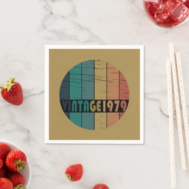 Born in 1979 vintage birthday napkin (Insitu)