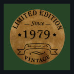 Born in 1979 vintage birthday poster<br><div class="desc">You can add some originality to your wardrobe collection with this vintage retro rustic graphic design with awesome typography font lettering, a great gift for men, women, husbands, wives, girlfriend, and a boyfriend who will love this one-of-a-kind artwork. The best and most fun holiday present for your happy birthday party....</div>