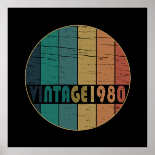 Born in 1980 classic retro poster
