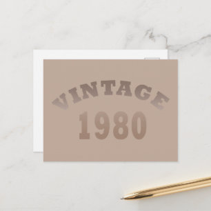 Born in 1980 elegant modern vintage birthday gift holiday postcard