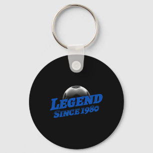 Born In 1980 Soccer Fan Birthday Legendary Legend  Key Ring