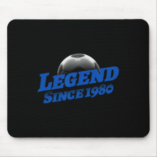 Born In 1980 Soccer Fan Birthday Legendary Legend Mouse Pad