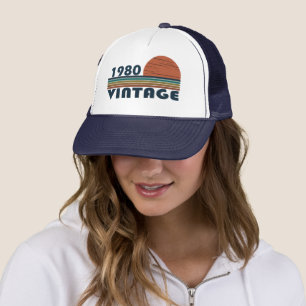Born in 1980 sunset classic trucker hat