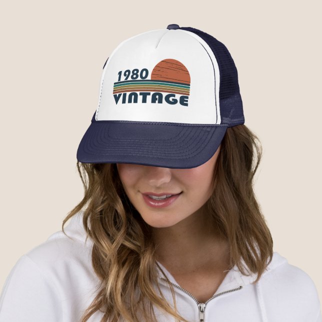 Born in 1980 sunset classic trucker hat (In Situ)