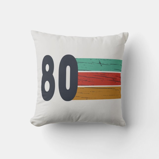 Born in 1980 vintage birthday gift cushion (Front)