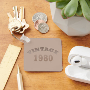 Born in 1980 vintage birthday gift key ring