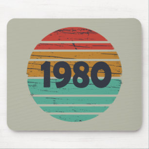 Born in 1980 vintage birthday gift mouse pad