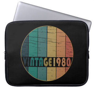 Born in 1980 vintage birthday laptop sleeve