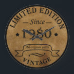 Born in 1980 vintage birthday large clock<br><div class="desc">You can add some originality to your wardrobe collection with this vintage retro rustic graphic design with awesome typography font lettering, a great gift for men, women, husbands, wives, girlfriend, and a boyfriend who will love this one-of-a-kind artwork. The best and most fun holiday present for your happy birthday party....</div>