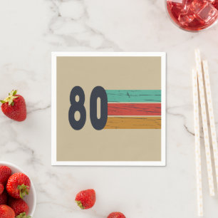 Born in 1980 vintage style birthday party napkin