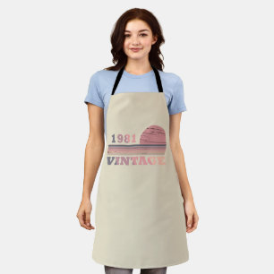 Born in 1981 elegant modern vintage birthday apron