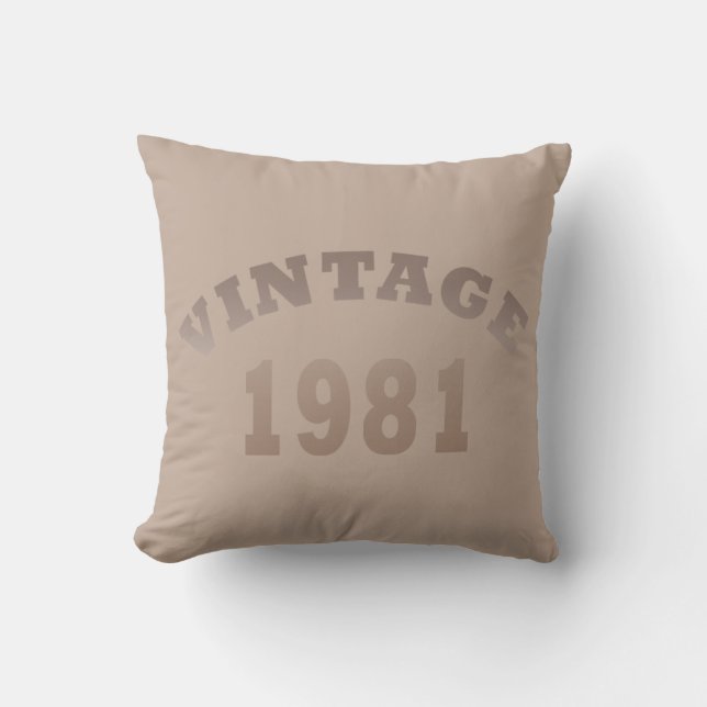 Born in 1981 vintage birthday cushion (Front)