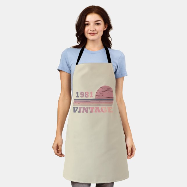 born in 1981 vintage birthday gift apron (Worn)