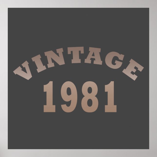 Born in 1981 vintage birthday poster (Front)